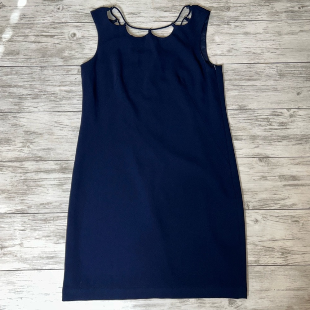 Trina Turk Blue Embellished Navy Sheath Dress Size 4 NWT